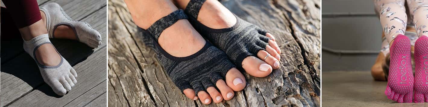 Low Rise Half Toe Grip Socks Snowflake - ToeSox - SimplyWorkout