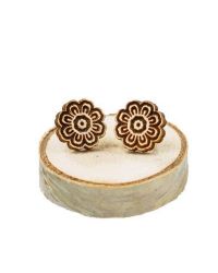 Wooden earrings Mandala - Flower