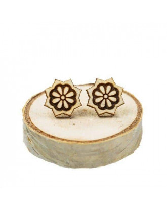Wooden earrings Mandala star