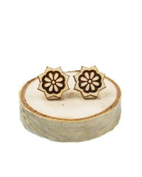 Wooden earrings Mandala star