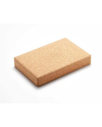A larger, flat cork yoga block