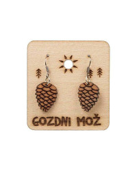 Hanging wooden earrings Tree cone