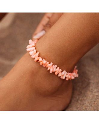 Anklet Pink Coral Chain Pura Vida