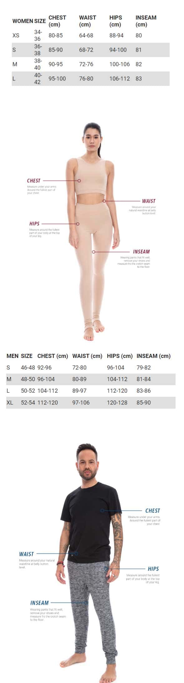 Dimensions, sizes for brand Shambhala Barcelona