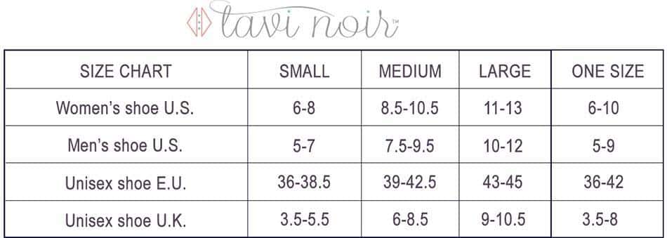 Dimensions, sizes for brand Tavi Noir