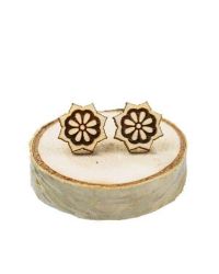 Wooden earrings Mandala star