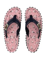Gumbies flip flops pink Ditsy pattern