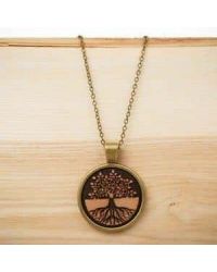 Necklace with wooden medallion Tree of Life 2