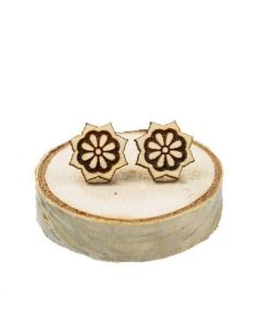 Wooden earrings Mandala star