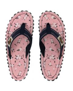 Gumbies flip flops pink Ditsy pattern