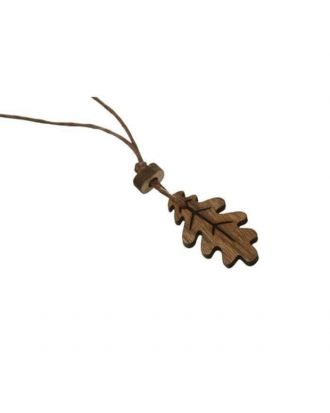 Ročno izdelana lesena verižica Hrastov list  gozdni mož