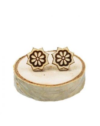 Wooden earrings Mandala star