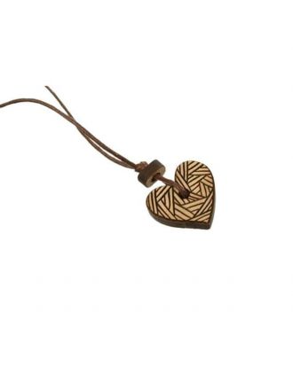 Ročno izdelana lesena ogrlica Srce
