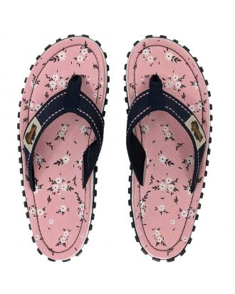 Gumbies flip flops pink Ditsy pattern