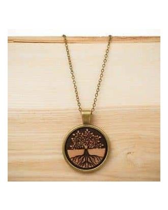 Necklace with wooden medallion Tree of Life 2