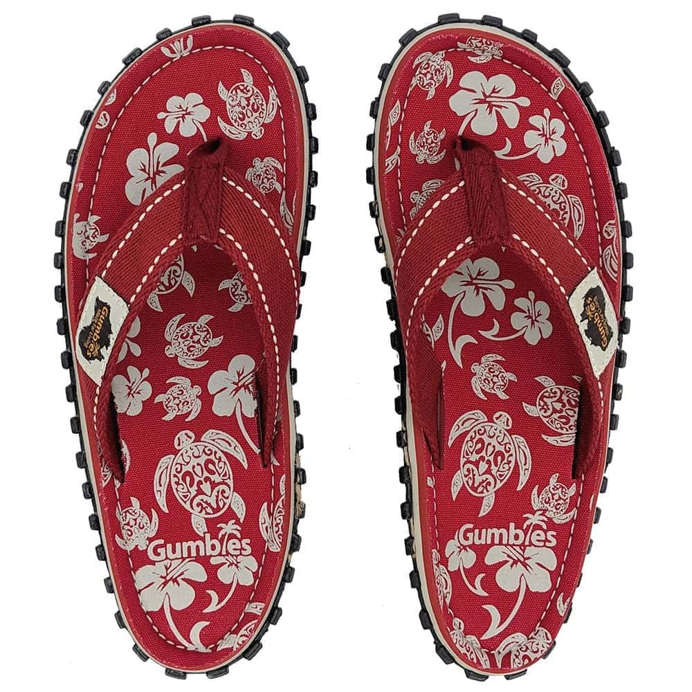 Gumbies flip flops, Pacific Red
